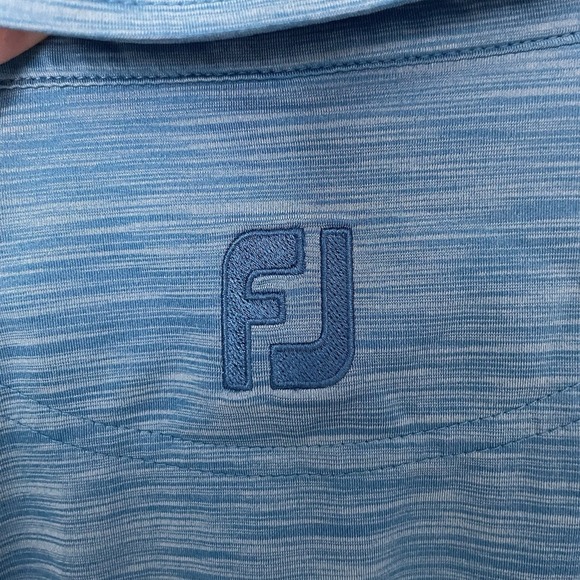 FootJoy Athletic Fit Blue Polo Mens Large L Short Sleeve Livin The Dream - Picture 4 of 7